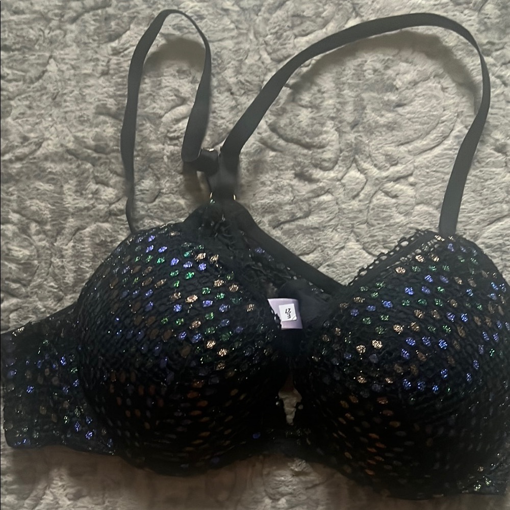 Savage X New Black and Multicolor Lace Bra